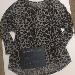 3xl knit animal print top with dolman sleeves